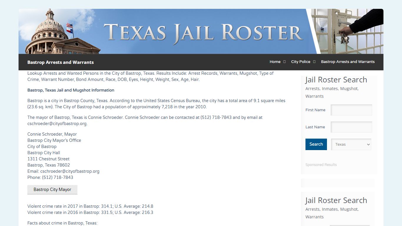 Bastrop Arrests and Warrants | Jail Roster Search